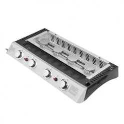 Happy Garden Barbecues Et Planchas Plancha Au Gaz 4 Brûleurs En Acier Noire Sur Chariot -France Parasols Soldes 2022 plancha au gaz 4 bruleurs en acier noire sur chariot 2