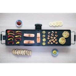 Livoo Barbecues Et Planchas Plancha Teppan Yaki Grill 90 Cm En Métal Noir -France Parasols Soldes 2022 plancha teppan yaki grill 90 cm en metal noir 3