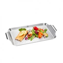 GEFU Barbecues Et Planchas Poêle à Griller Barbecue 43 X 25 Cm En Acier Inoxydable Argent