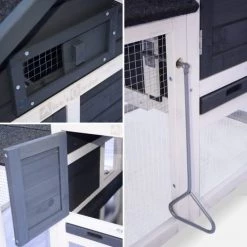 Alice's Garden Rangements Extérieur Poulailler En Bois Anthracite Galinette, 3 Poules, Cage à Poule Avec -France Parasols Soldes 2022 poulailler en bois anthracite galinette 3 poules cage a poule avec 2