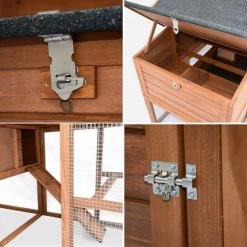 Alice's Garden Rangements Extérieur Poulailler En Bois Geline, 4 Poules, Cage à Poule Avec Enclos -France Parasols Soldes 2022 poulailler en bois geline 4 poules cage a poule avec enclos 2