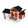 Alice's Garden Rangements Extérieur Poulailler En Bois Rouge Galinette, 3 Poules, Cage à Poule Avec Enclos