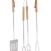 Wadiga Barbecues Et Planchas Set De 3 Ustensiles Pour Barbecue Acier Et Bois