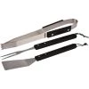 Wadiga Barbecues Et Planchas Set De 3 Ustensiles Pour Barbecue Inox Et Bois Noir