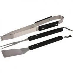 Wadiga Barbecues Et Planchas Set De 3 Ustensiles Pour Barbecue Inox Et Bois Noir