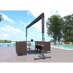 Concept Usine Pergolas Et Tonnelles Store Banne Double Pente 4 X 3 M Gris -France Parasols Soldes 2022 store banne double pente 4 x 3 m gris 3