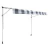 Happy Garden Pergolas Et Tonnelles Store Banne Pour Balcon 3 × 1,2m Toile Rayée Blanche/grise
