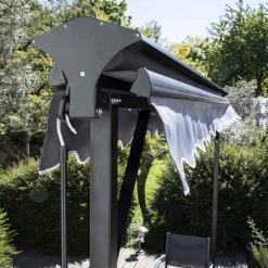 Oviala Pergolas Et Tonnelles Store Double Pente Avec Coffre 3 X 4 M En Aluminium Gris Anthracite -France Parasols Soldes 2022 store double pente avec coffre 3 x 4 m en aluminium gris anthracite 3