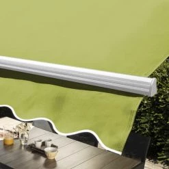 Oviala Pergolas Et Tonnelles Store Double Pente Avec Coffre 3 X 4 M En Aluminium Vert -France Parasols Soldes 2022 store double pente avec coffre 3 x 4 m en aluminium vert 3