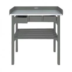 Farm Folklore Rangements Extérieur Table De Jardinage En Pin Et Zinc Gris