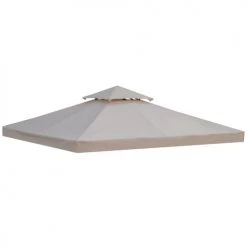 Outsunny Pergolas Et Tonnelles Toile De Rechange Tonnelle Beige 3 X 3 M