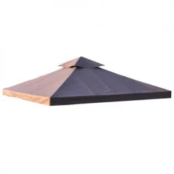 Outsunny Pergolas Et Tonnelles Toile De Rechange Tonnelle Marron 3 X 3 M