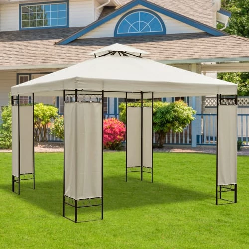 Homcom Pergolas Et Tonnelles Toile Pour Tonnelle 3 X 3 M Crème 2 Homcom Pergolas Et Tonnelles Toile Pour Tonnelle 3 X 3 M Crème – Image 2