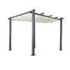 Avril Paris Pergolas Et Tonnelles Tonnelle 3x3m Avec Toile Rétractable écru En Aluminium Gris