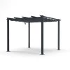 Avril Paris Pergolas Et Tonnelles Tonnelle 3x3m Avec Toile Rétractable En Aluminium Gris
