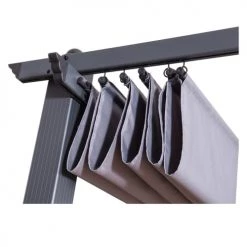 Avril Paris Pergolas Et Tonnelles Tonnelle 3x3m Avec Toile Rétractable En Aluminium Gris -France Parasols Soldes 2022 tonnelle 3x3m avec toile retractable en aluminium gris 8