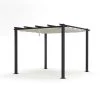 Avril Paris Pergolas Et Tonnelles Tonnelle 3x3m Avec Toile Rétractable En Aluminium Gris écru