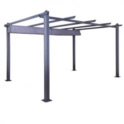 Avril Paris Pergolas Et Tonnelles Tonnelle 3x4m Avec Toile Rétractable En Aluminium Gris -France Parasols Soldes 2022 tonnelle 3x4m avec toile retractable en aluminium gris 10