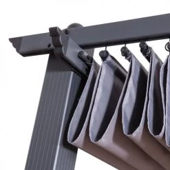 Avril Paris Pergolas Et Tonnelles Tonnelle 3x4m Avec Toile Rétractable En Aluminium Gris -France Parasols Soldes 2022 tonnelle 3x4m avec toile retractable en aluminium gris 11