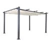 Avril Paris Pergolas Et Tonnelles Tonnelle 3x4m Avec Toile Rétractable Taupe En Aluminium Gris