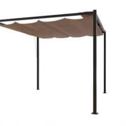 Concept Usine Pergolas Et Tonnelles Tonnelle Autoportante 3 X 3 M En Acier Avec Toile Taupe