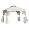 Outsunny Pergolas Et Tonnelles Tonnelle Avec Moustiquaires 3L X 3l X 2,65H M Beige