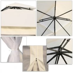 Outsunny Pergolas Et Tonnelles Tonnelle Avec Moustiquaires 3L X 3l X 2,65H M Beige -France Parasols Soldes 2022 tonnelle avec moustiquaires 3l x 3l x 2 65h m beige 5