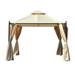 Outsunny Pergolas Et Tonnelles Tonnelle Barnum 4 Toiles Latérales Beige Et Noir -France Parasols Soldes 2022 tonnelle barnum 4 toiles laterales beige et noir 3