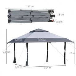 Outsunny Pergolas Et Tonnelles Tonnelle Barnum De Jardin Pop-up Pliant Avec Sac Transport -France Parasols Soldes 2022 tonnelle barnum de jardin pop up pliant avec sac transport 2