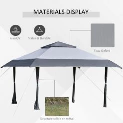 Outsunny Pergolas Et Tonnelles Tonnelle Barnum De Jardin Pop-up Pliant Avec Sac Transport -France Parasols Soldes 2022 tonnelle barnum de jardin pop up pliant avec sac transport 5