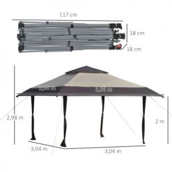 Outsunny Pergolas Et Tonnelles Tonnelle Barnum De Jardin Pop-up Pliant Avec Sac Transport -France Parasols Soldes 2022 tonnelle barnum de jardin pop up pliant avec sac transport 8