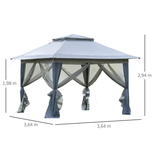 Outsunny Pergolas Et Tonnelles Tonnelle Barnum De Jardin Pop-up Pliant Moustiquaires Sac Transport 3 Outsunny Pergolas Et Tonnelles Tonnelle Barnum De Jardin Pop-up Pliant Moustiquaires Sac Transport – Image 3