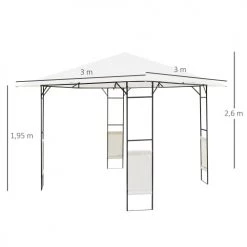 Outsunny Pergolas Et Tonnelles Tonnelle Barnum Pavillon De Jardin Métal époxy Polyester Crème -France Parasols Soldes 2022 tonnelle barnum pavillon de jardin metal epoxy polyester creme 2