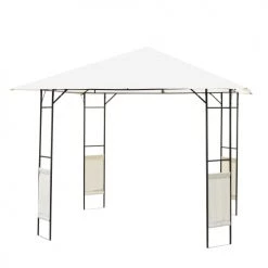 Outsunny Pergolas Et Tonnelles Tonnelle Barnum Pavillon De Jardin Métal époxy Polyester Crème