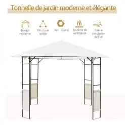 Outsunny Pergolas Et Tonnelles Tonnelle Barnum Pavillon De Jardin Métal époxy Polyester Crème -France Parasols Soldes 2022 tonnelle barnum pavillon de jardin metal epoxy polyester creme 3