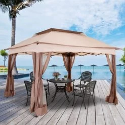 France Parasols Soldes 2022 -France Parasols Soldes 2022 tonnelle barnum pliant 3 25l x 3 25l x 2 95h m coloris cafe 1