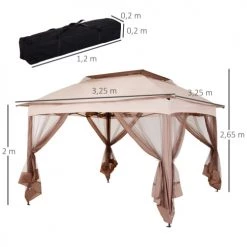 Outsunny Pergolas Et Tonnelles Tonnelle Barnum Pliant 3,25L X 3,25l X 2,95H M Coloris Café -France Parasols Soldes 2022 tonnelle barnum pliant 3 25l x 3 25l x 2 95h m coloris cafe 2