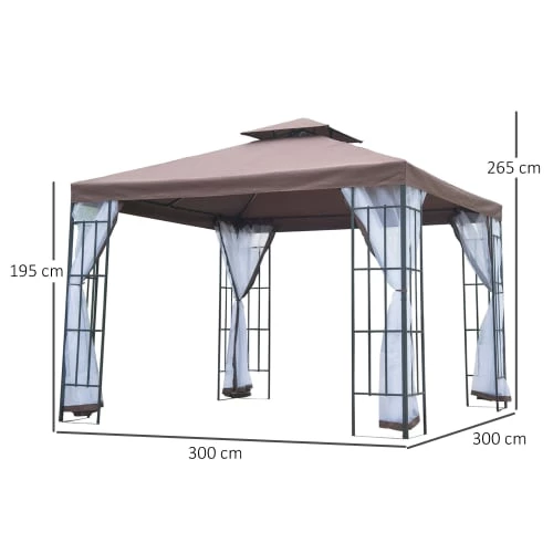 Outsunny Pergolas Et Tonnelles Tonnelle Barnum Style Colonial Chocolat Blanc 3 Outsunny Pergolas Et Tonnelles Tonnelle Barnum Style Colonial Chocolat Blanc – Image 3