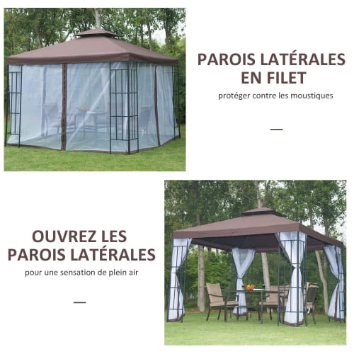 Outsunny Pergolas Et Tonnelles Tonnelle Barnum Style Colonial Chocolat Blanc 5 Outsunny Pergolas Et Tonnelles Tonnelle Barnum Style Colonial Chocolat Blanc – Image 5