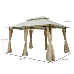 Outsunny Pergolas Et Tonnelles Tonnelle Barnum Style Colonial Crème -France Parasols Soldes 2022 tonnelle barnum style colonial creme 2