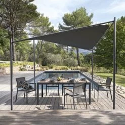 Maisons Du Monde Pergolas Et Tonnelles Tonnelle De Jardin En Métal Et Toile Gris Anthracite -France Parasols Soldes 2022 tonnelle de jardin en metal et toile gris anthracite 1000 0 2 198237 5