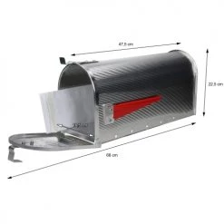 ML-Design Objets Déco De Jardin US Boîte Aux Lettres Avec Drapeau Pivotant, Argent, En Aluminium -France Parasols Soldes 2022 us boite aux lettres avec drapeau pivotant argent en aluminium 2