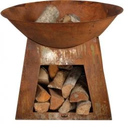 France Parasols Soldes 2022 14 Fancy Flames Braséros Et Cheminées D'extérieur Vasque Brasero Porte Bûches En Métal 60 Cm